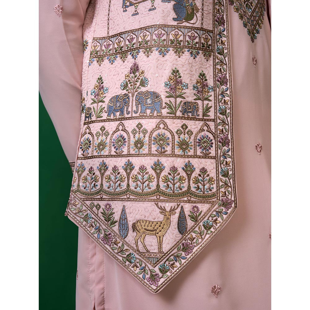 KALPRAAG Ramayan Pink Kurta with Jacket and Pant
