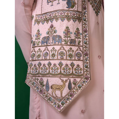 KALPRAAG Ramayan Pink Kurta with Jacket and Pant
