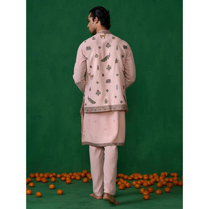 KALPRAAG Ramayan Pink Kurta with Jacket and Pant
