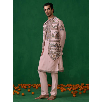 KALPRAAG Ramayan Pink Kurta with Jacket and Pant