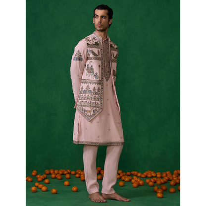 KALPRAAG Ramayan Pink Kurta with Jacket and Pant