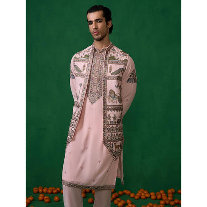 KALPRAAG Ramayan Pink Kurta with Jacket and Pant