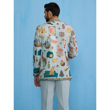 KALPRAAG Cocktail Sky Jodhpuri with Shirt and Pant