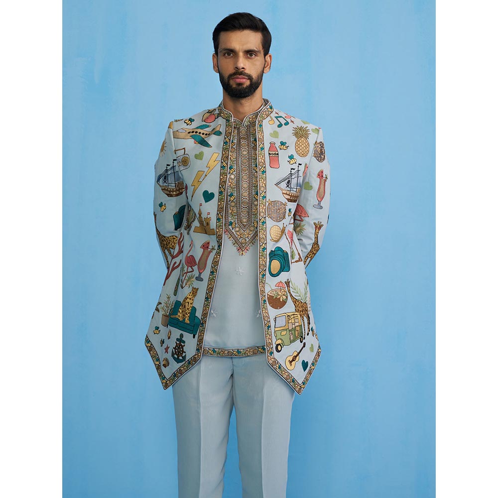 KALPRAAG Cocktail Sky Jodhpuri with Shirt and Pant