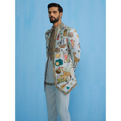 KALPRAAG Cocktail Sky Jodhpuri with Shirt and Pant