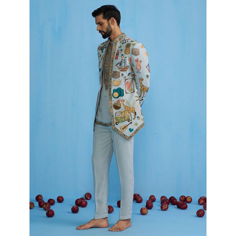 KALPRAAG Cocktail Sky Jodhpuri with Shirt and Pant