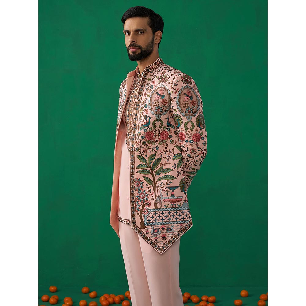 KALPRAAG Fountain Pink Jodhpuri with Shirt and Pant