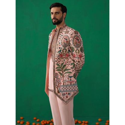 KALPRAAG Fountain Pink Jodhpuri with Shirt and Pant