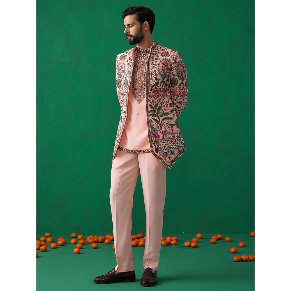 KALPRAAG Fountain Pink Jodhpuri with Shirt and Pant