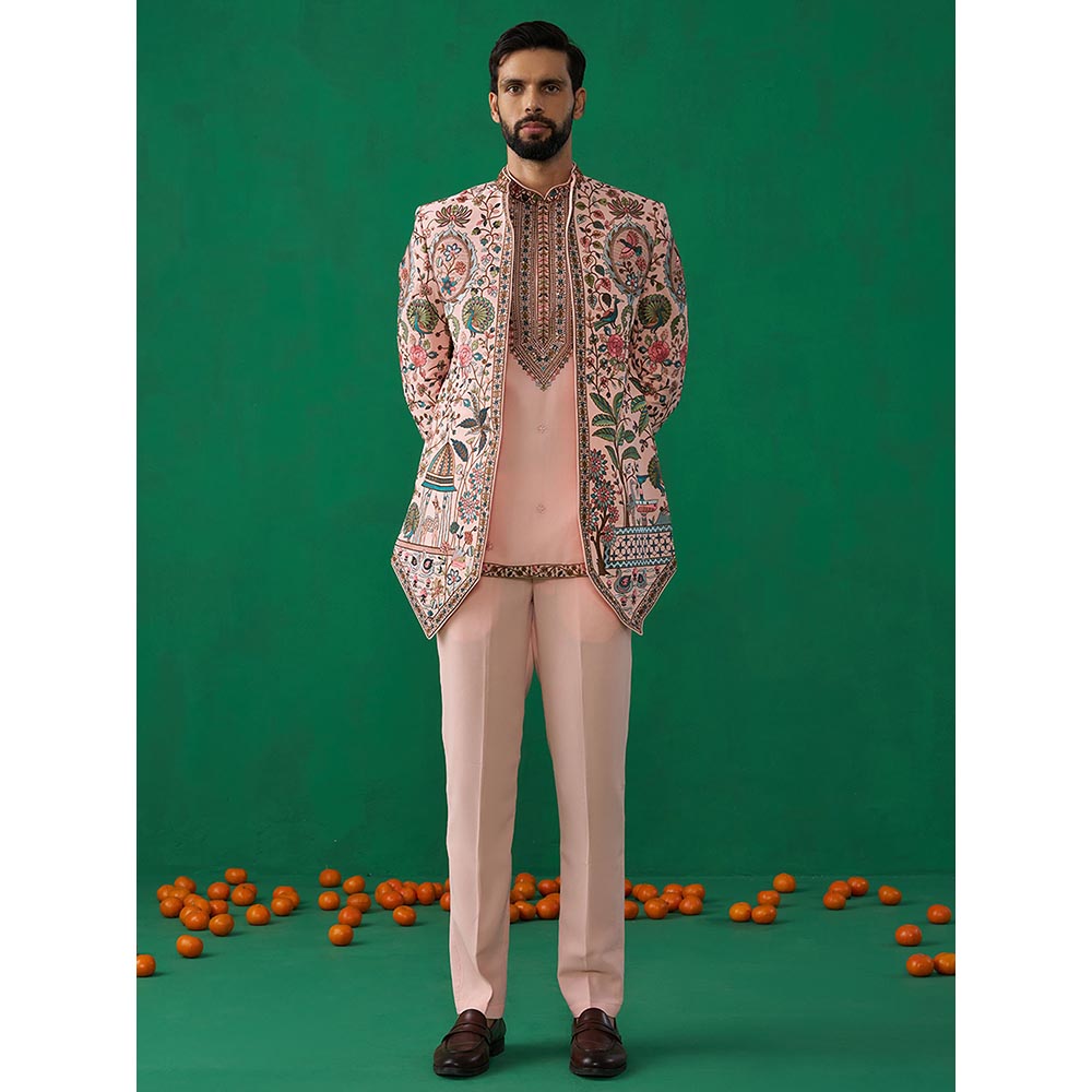KALPRAAG Fountain Pink Jodhpuri with Shirt and Pant