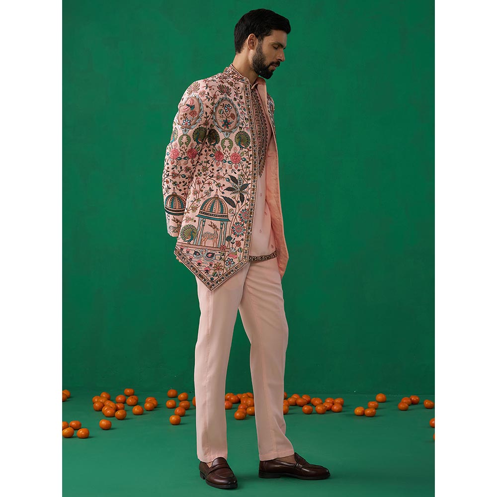KALPRAAG Fountain Pink Jodhpuri with Shirt and Pant