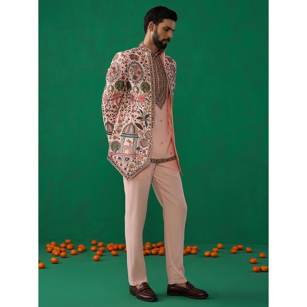 KALPRAAG Fountain Pink Jodhpuri with Shirt and Pant