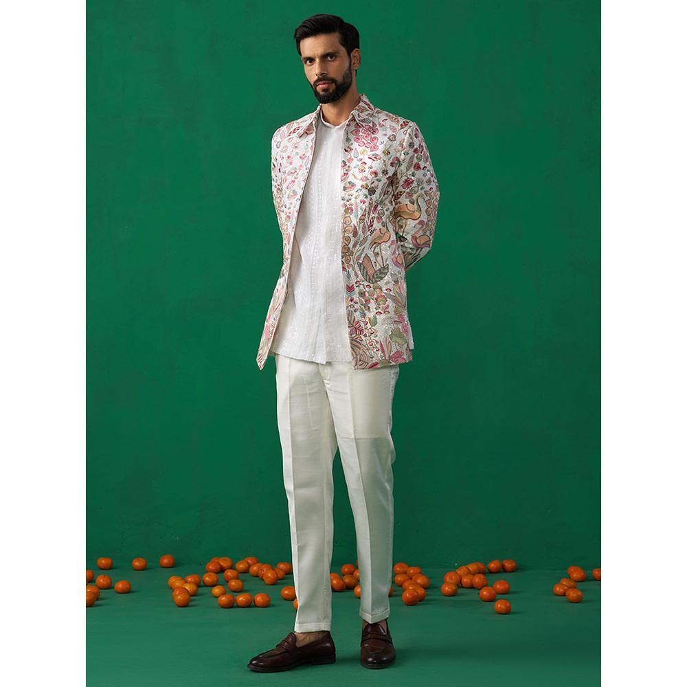 KALPRAAG Hansraj Ivory Jodhpuri with Shirt and Pant