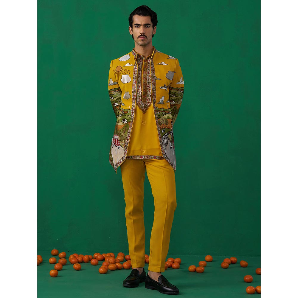 KALPRAAG Musafir Haldi Jodhpuri with Shirt and Pant