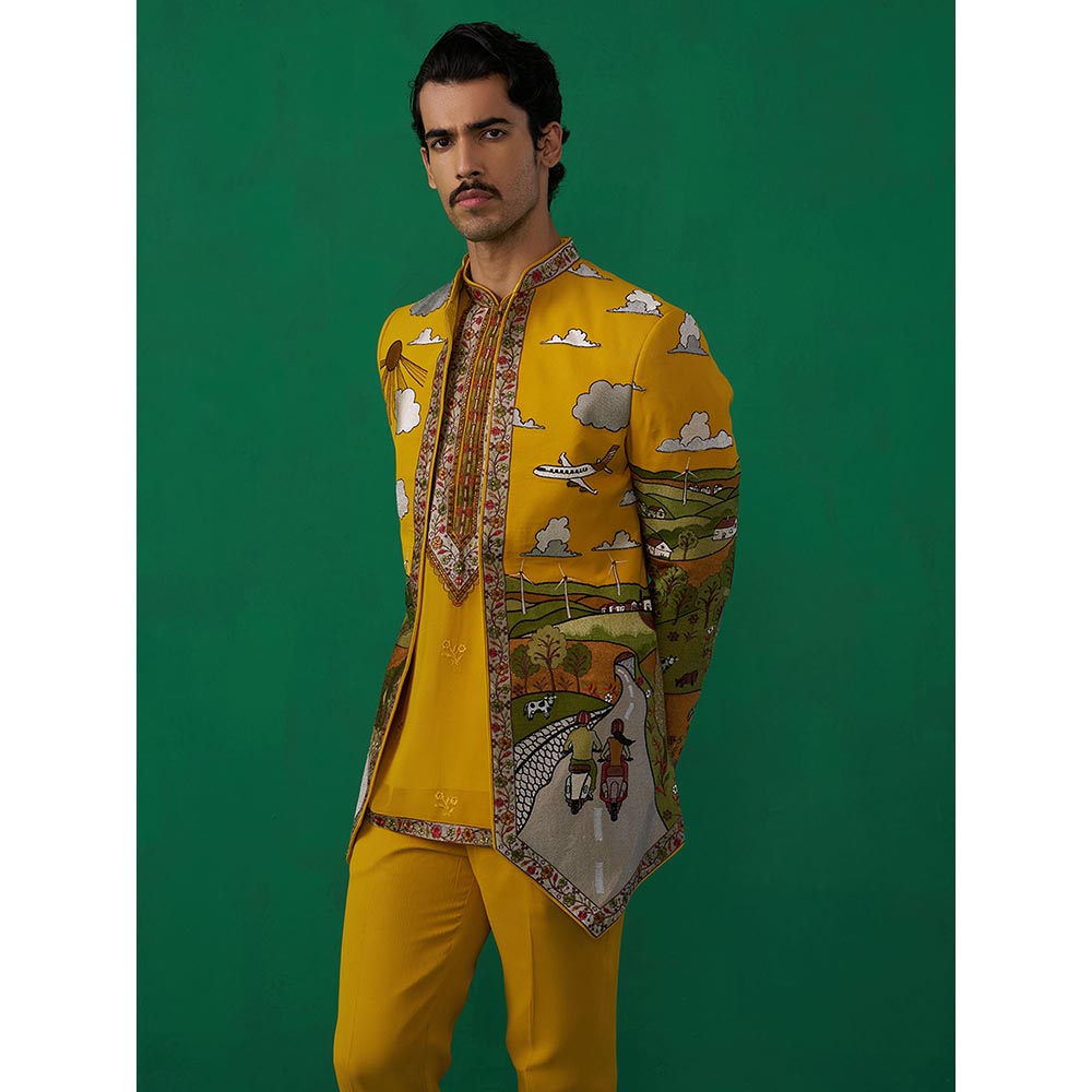 KALPRAAG Musafir Haldi Jodhpuri with Shirt and Pant