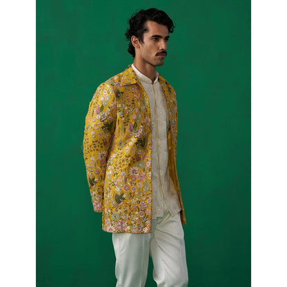 KALPRAAG Poolpankh Haldi Jodhpuri with Jacket and Pant