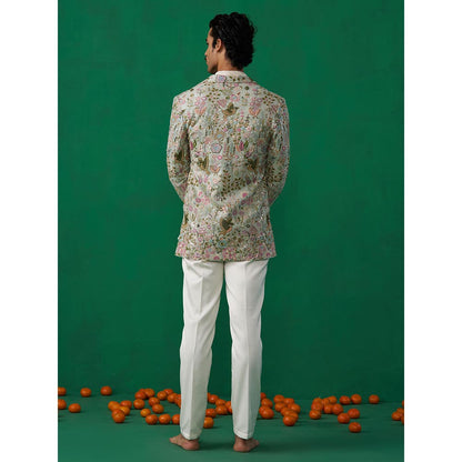 KALPRAAG Poolpankh Sky Blue Jodhpuri with Jacket and Pant