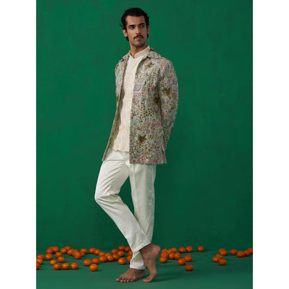 KALPRAAG Poolpankh Sky Blue Jodhpuri with Jacket and Pant