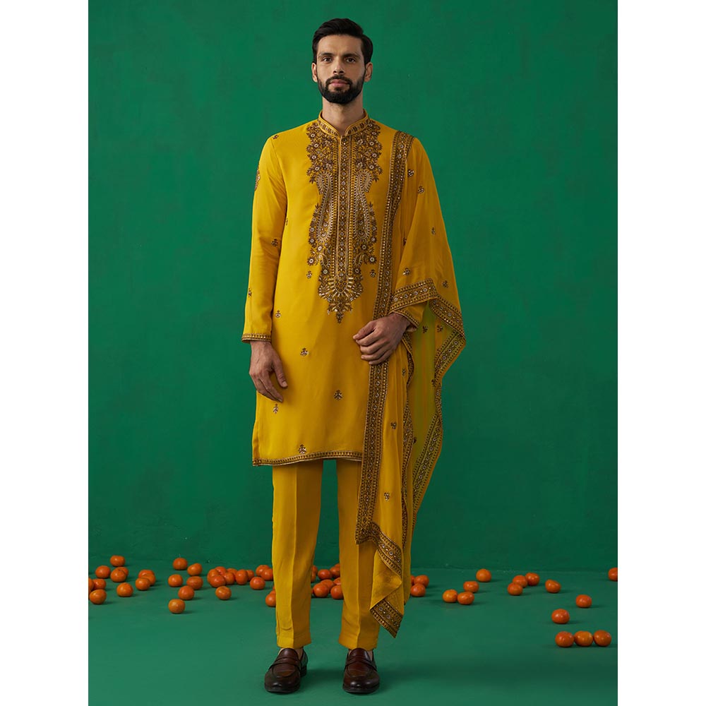 KALPRAAG Arabic Haldi Kurta with Pant and Dupatta