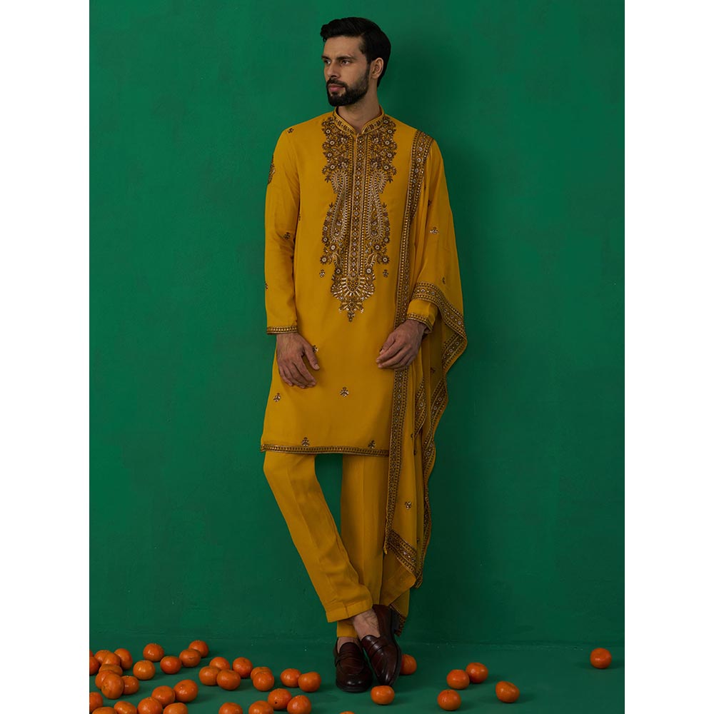 KALPRAAG Arabic Haldi Kurta with Pant and Dupatta