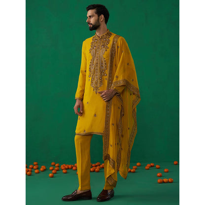 KALPRAAG Arabic Haldi Kurta with Pant and Dupatta