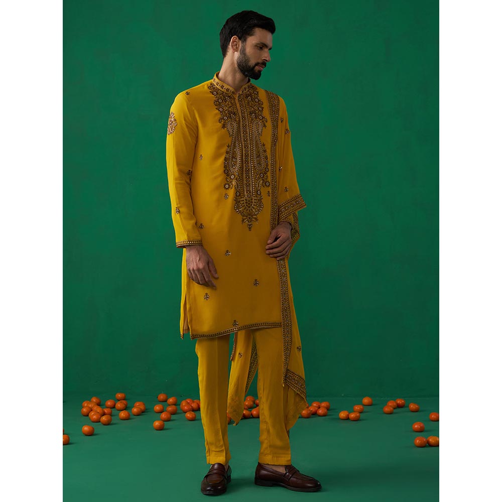 KALPRAAG Arabic Haldi Kurta with Pant and Dupatta