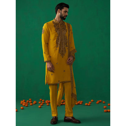 KALPRAAG Arabic Haldi Kurta with Pant and Dupatta