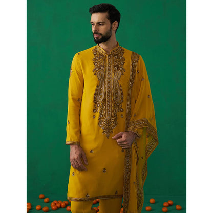 KALPRAAG Arabic Haldi Kurta with Pant and Dupatta