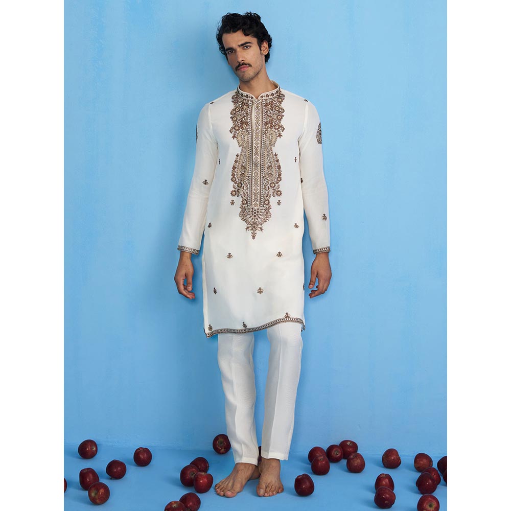 KALPRAAG Arabic Ivory Kurta with Pant and Dupatta