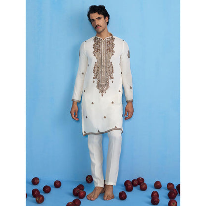 KALPRAAG Arabic Ivory Kurta with Pant and Dupatta