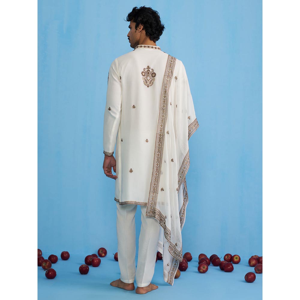 KALPRAAG Arabic Ivory Kurta with Pant and Dupatta