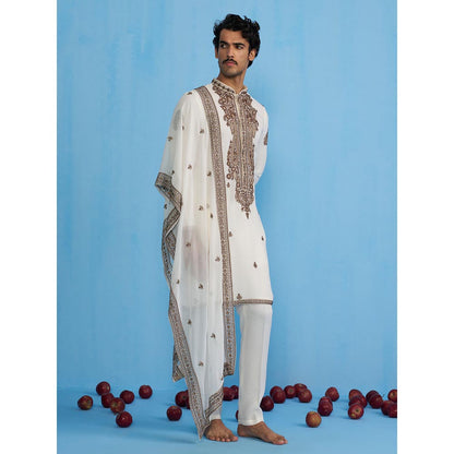 KALPRAAG Arabic Ivory Kurta with Pant and Dupatta
