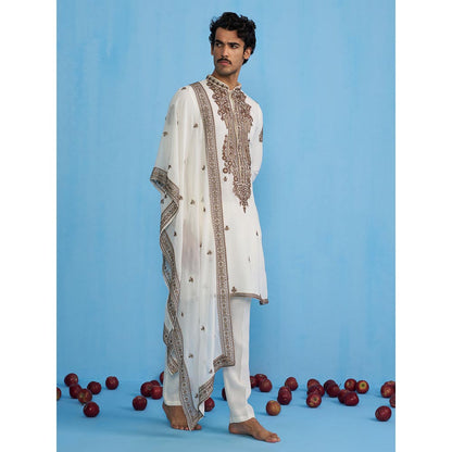 KALPRAAG Arabic Ivory Kurta with Pant and Dupatta