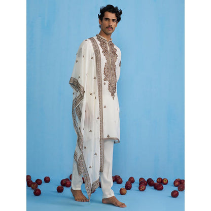 KALPRAAG Arabic Ivory Kurta with Pant and Dupatta