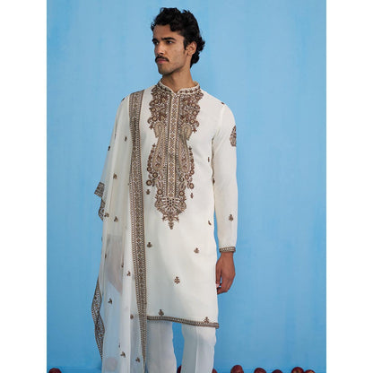 KALPRAAG Arabic Ivory Kurta with Pant and Dupatta