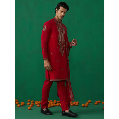 KALPRAAG Arabic Red Kurta with Pant and Dupatta