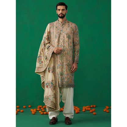KALPRAAG Bird Chiku Kurta with Patiyala and Dupatta
