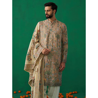 KALPRAAG Bird Chiku Kurta with Patiyala and Dupatta