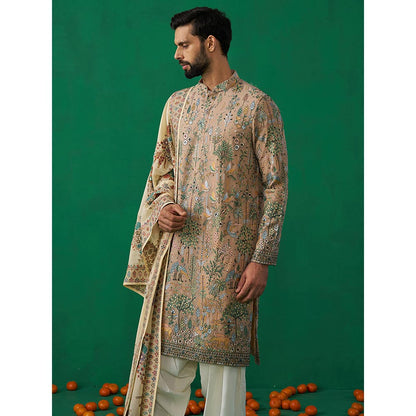 KALPRAAG Bird Chiku Kurta with Patiyala and Dupatta