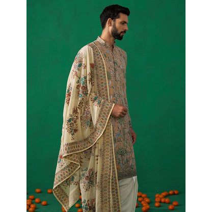 KALPRAAG Bird Chiku Kurta with Patiyala and Dupatta