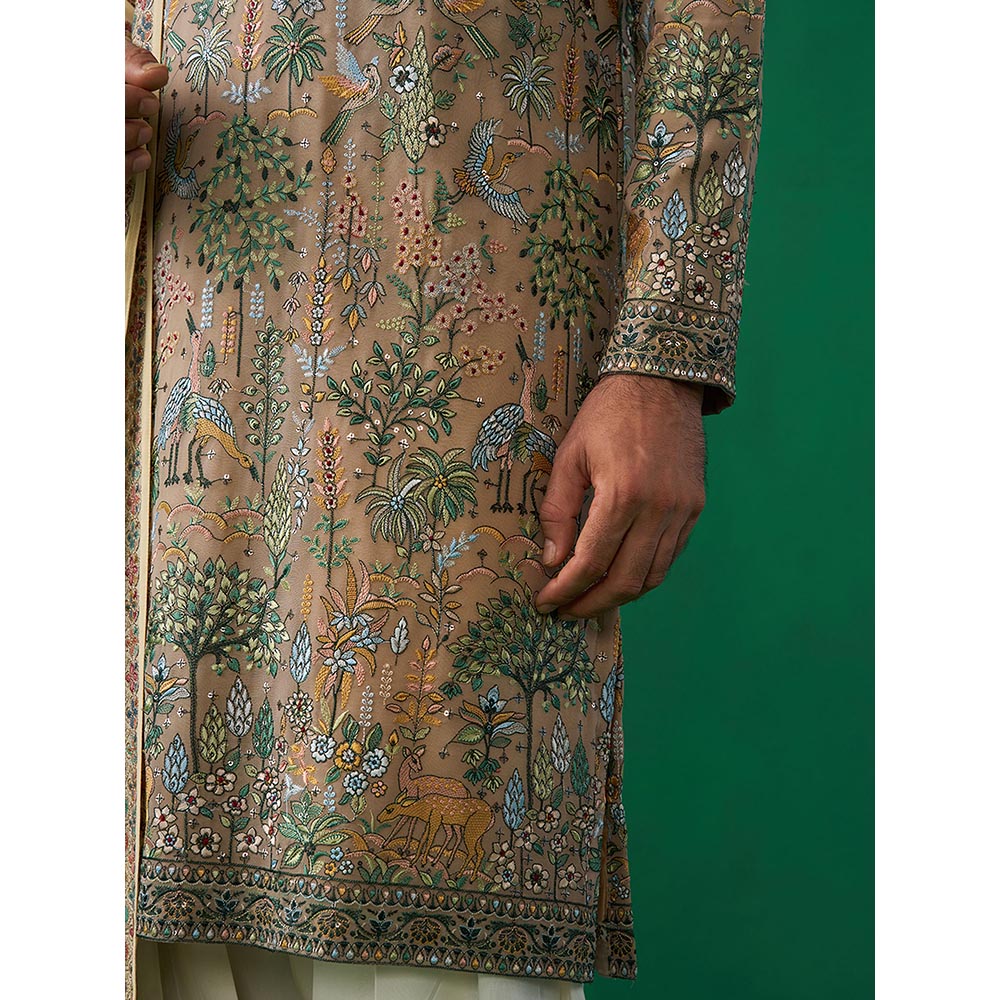 KALPRAAG Bird Chiku Kurta with Patiyala and Dupatta