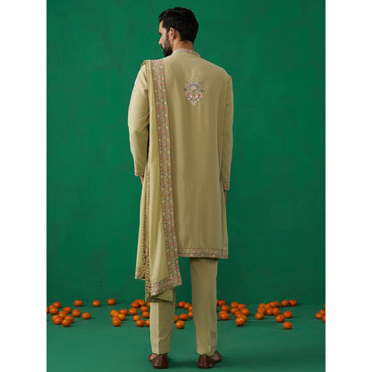 KALPRAAG Deer Green Kurta with Pant and Dupatta