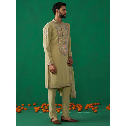 KALPRAAG Deer Green Kurta with Pant and Dupatta