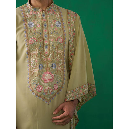 KALPRAAG Deer Green Kurta with Pant and Dupatta
