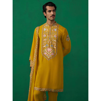 KALPRAAG Deer Haldi Kurta with Pant and Dupatta