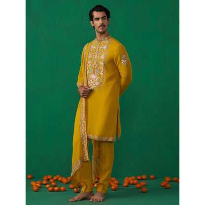 KALPRAAG Deer Haldi Kurta with Pant and Dupatta