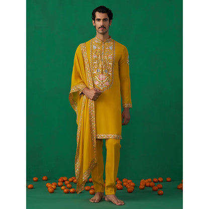 KALPRAAG Deer Haldi Kurta with Pant and Dupatta