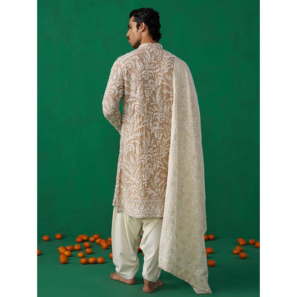 KALPRAAG Leaf Chiku Kurta with Patiyala and Dupatta