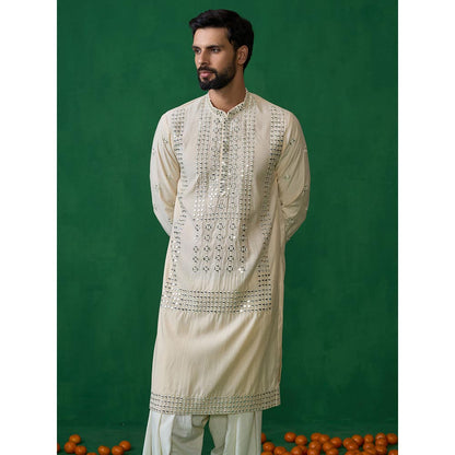 KALPRAAG Darpan Beige Kurta with Patiyala and Dupatta