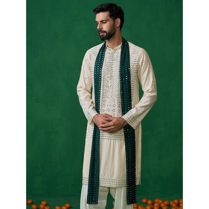 KALPRAAG Darpan Beige Kurta with Patiyala and Dupatta